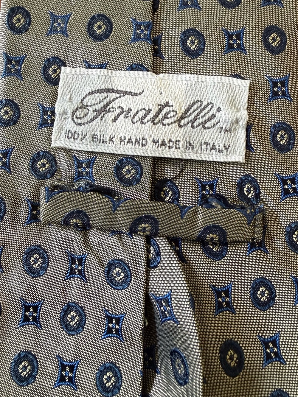 Blue Medallion Silk Tie - Italian Handmade